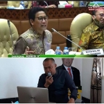 H. Abdul Halim Iskandar (Menteri Desa, Pembangunan Daerah Tertinggal dan Transmigrasi), dan H. Syafiuddin (Anggota Komisi V DPR RI) saat RDP secara fisik dan virtual, Kamis (25/6/2020).