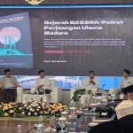 Prof. KH. Imam Ghazali Said saat menyampaikan pemaparannya di acara Halal Bihalal dan Bedah Buku di Surabaya. (Ist)