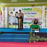 Kapolres Pacitan AKBP Setyo Kus Heriyatno saat memberikan sambutan pada acara MTQ tingkat kabupaten. foto: ist