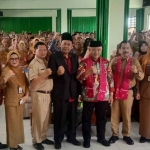 Bupati Malang, Sanusi, saat menghadiri pengukuhan pengurus MKKS SMP Negeri Kabupaten Malang periode 2024-2026.