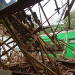 Bangunan SMPN 2 Tugu Trenggalek yang rusak akibat gempa. foto: HERMAN/ BANGSAONLINE