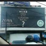 Iklan kerudung (jilbab) yang menyertakan label haram dari MUI banyak dipertanyakan. foto: instagram