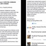 Surat terbuka netizen kepada Bupati Jombang, Nyono Suharli Wihandoko yang diposting di facebook. 