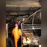 Kondisi salah satu kamar di Hotel Pondok Jatim Park usai terbakar. (Ist)