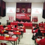 Pengumuman rekomendasi secara virtual di Kantor DPD PDIP Jatim, Jalan Kendangsari, Surabaya, Rabu (2/9/2020).