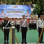 Pelaksanaan apel pasukan Operasi Keselamatan Semeru 2025 di Mapolres Batu.
