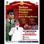 Poster Gelar Seni Budaya Daerah pada peringatan Bulan Bung Karno oleh Pemkab Kediri.