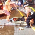 TKP kecelakaan di Jalan Raya Gilang,Sidoarjo