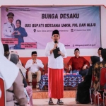 Bupati Jember Muhammad Fawait saat menggelar Bunga Desaku di Balai Desa Karangbayat, Sabtu (27/9/2025).