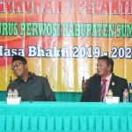 Wabup Ahmad Fauzi saat menghadiri pelantikan dan pengukuhan Perwosi Kabupaten Sumenep Masa Bakti 2019 - 2023, di Aula Sekretariat TP PKK setempat, Senin (02/03/2020).