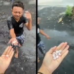 Fenomena hujan deras disertai rintikan es batu mengguyur wilayah Kota maupun Kabupaten Pasuruan, Sabtu (31/1/2026) petang.