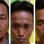 Tiga tersangka yang di gelandang di Polres Banyuwangi.