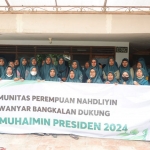 Suasana ketika Komunitas Perempuan Nahdliyin Kecamatan Kwanyar, Kabupaten Bangkalan, mendeklarasikan dukungan untuk Muhaimin Iskandar maju menjadi presiden dalam Pemilu 2024.