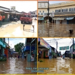 Tampak di beberapa wilayah Lamongan terendam banjir hingga 1 meter. foto: ist/ bangsaonline.com