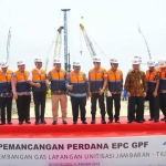 Pemancangan Perdana EPC Gas Processing Facisilty (GPF) proyek pengembangan lapangan gas unitisasi Jambaran - Tiung Biru (JTB).