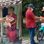 Habib Abu Bakar saat terjun langsung membagikan sembako kepada warga dhuafa dan PKL.