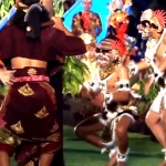 Kontingen dari Kabupaten Jembrana menyemarakkan Parade Kuwung 2019 dengan menampilkan tari Barong Bali.