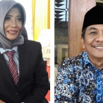 Dirut PDAM Giri Tirta Gresik Siti Aminatus Zariyah (kiri) dan Mantan Dirut PDAM Giri Tirta Gresik Muhammad (kanan). (foto: SYUHUD/ BANGSAONLINE.com).