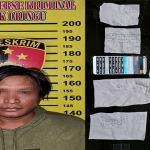 Pelaku judi online dan barang bukti yang diamankan Satreskrim Polsek Dringu, Probolinggo.