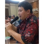 Salah satu awak media ketika memberikan pertanyaan terkait BPJS Kesehatan.