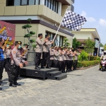 Peluncuran kendaraan vaksinasi keliling di Mapolresta Sidoarjo, Sabtu (16/10/2021).