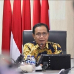 Sekjen Kementerian ATR/BPN, Pudji Prasetijanto Hadi, saat membuka rapat evaluasi proyek ILASP.
