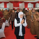 Gubernur Khofifah ketika menyapa ASN Jawa Timur se-Bakorwil II Bojonegoro.