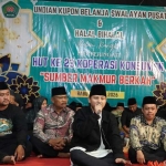 Bupati Trenggalek saat menghadiri halal bihalal di KSU Kecamatan Munjungan.