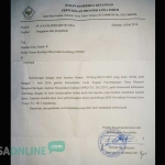 Surat balasan dari BPK kepada FRMJ tentang rencana audit dugaan penyelewengan Jasmas DPRD Jombang. foto: ROMZA/ BANGSAONLINE