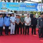 Wakil Bupati Bondowoso saat sambutan pada acara launching Samsat Goes to School,. (foto: sugiyanto/BANGSAONLINE)