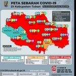 Peta sebaran Covid-19 di Kabupaten Tuban.