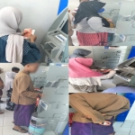 Sejumlah orang yang melakukan transaksi di ATM BRI dengan segenggam KKS.