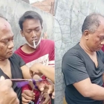 Suami korban saat ditangkap warga dan korban.