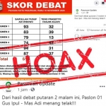 Catatan skor hasil debat Pilwali Pasuruan yang dilaporkan Tim Relawan Tegas ke polisi.