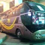 PULANG: Bis yang mengangkut para jemaah haji dari Madinah ke Jeddah
