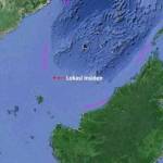 Lokasi tertangkapnya kapal nelayan oleh Indonesia versi Cina 2016.