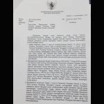 Surat Mendagri berisikan penundaan lelang Sekda Gresik. foto: ist.