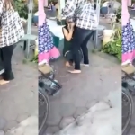 Tangkapan layar saat istri sah tampak menjambak seorang perempuan diduga pelakor. 