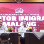 Kepala Kantor Imigrasi Kelas I TPI Malang Galih Priyo Kartika Perdhana saat menyampaikan kinerja periode Januari - November.