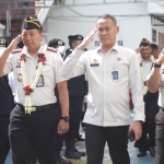 Solichin (kiri) Kepala Lapas Kediri lama, Kepala Kantor Wilayah Direktorat Jenderal Pemasyarakatan Jawa Timur, Kadiyono (tengah) dan Kepala Lapas Kediri yang baru, Gatot Tri Rahardjo. (Ist)