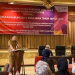 Kepala Dinkop UMTK Kota Kediri, Bambang Priyambodo, saat memberi arahan. Foto: Ist