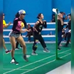 Para Ibu yang ikut senam Fun & Healty, Aerobic & Zomba. foto: ist