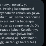 Tangkapan layar pertanyaan terkait petting dapat menyebabkan kehamilan.