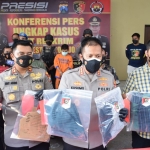 Kapolresta Sidoarjo Kombes Pol. Kusumo Wahyu Bintoro saat pers rilis di mapolres.