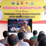 Kapolres Kediri Kota AKBP Miko Indrayana saat memberi sambutan. (foto: ist.)