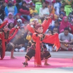 Pertunjukkan kesenian bertajuk “Sawunggaling Anak Dunia” yang berlangsung di Taman Bungkul Surabaya, Ahad (18/08/2019) pagi.