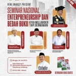 Para narasumber yang akan mempresentasikan pemikirannya pada Seminar Entrepreneurship dan Bedah Buku Kiai Miliarder Tapi Dermawan di i Aula Gedung A Universitas Hasyim Asy’ari Tebuireng Jombang, Ahad (30/7/2023). Foto: panitia