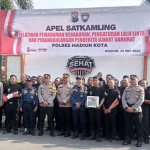 Apel Satkamling yang digelar Polres Madiun Kota.