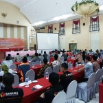 Suasana evaluasi penanganan pelanggaran Pemilu 2019 yang digelar Bawaslu Pasuruan. 