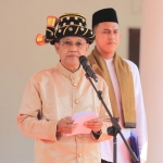 Kakanwil Kemenkumham Jatim Imam Jauhari saat membacakan amanat Menkumham Yasonna H Laoly.